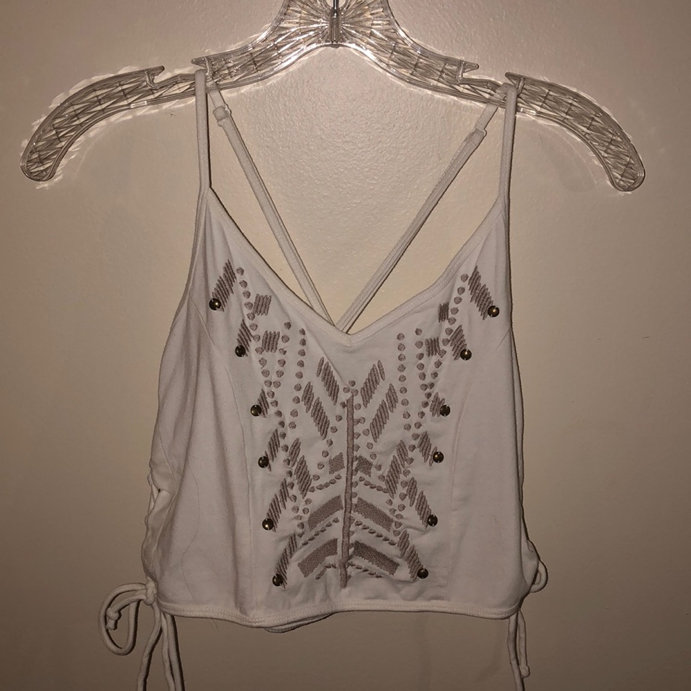 worn once side tie up crop top